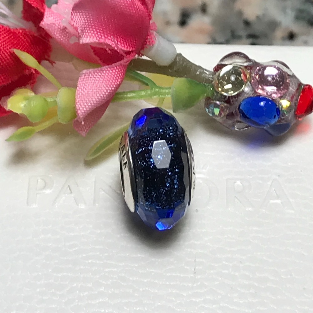 Pandora Charm navy blue shimmer.